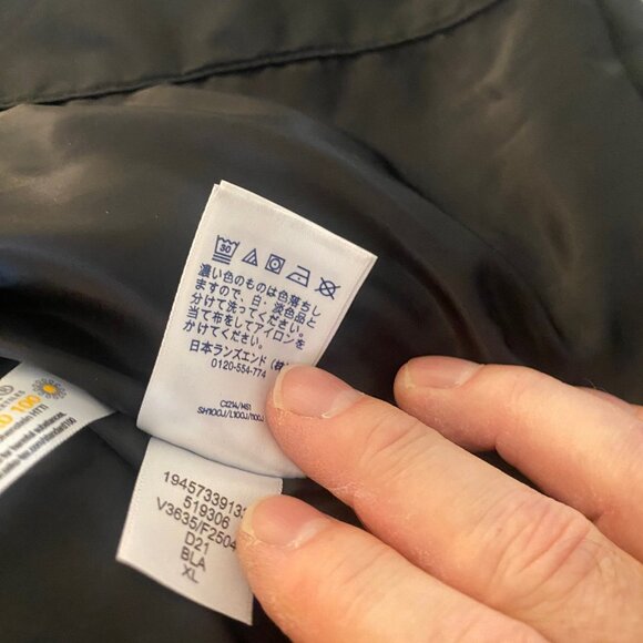 Lands End - size XL - Men's Puffer Coat Black hooded -Primaloft Quilt Insulated - Picture 6 of 12